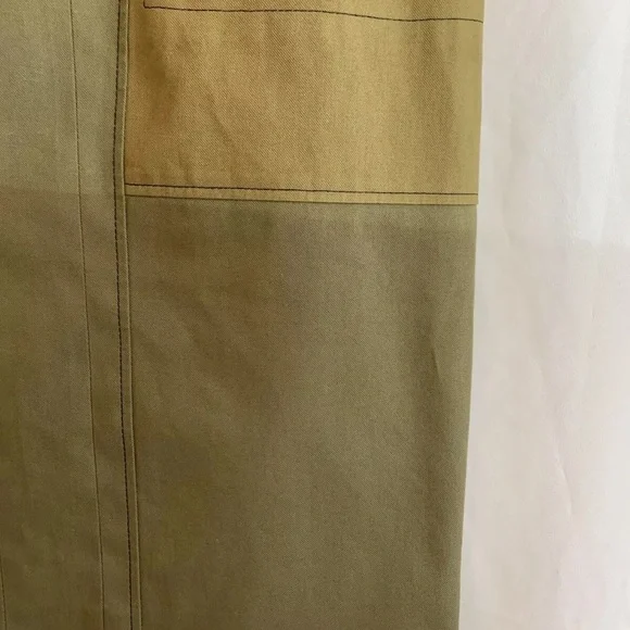 Altuzarra Army Green Color Block Skirt - Sz 36 EU - Sz 4 Small US - Picture 2 of 6